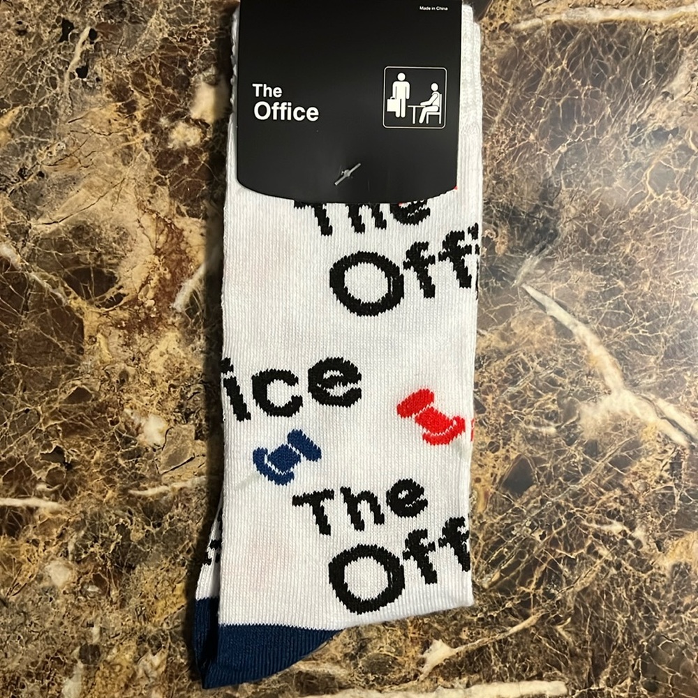 The Office Thumbtack Crew Socks NWT